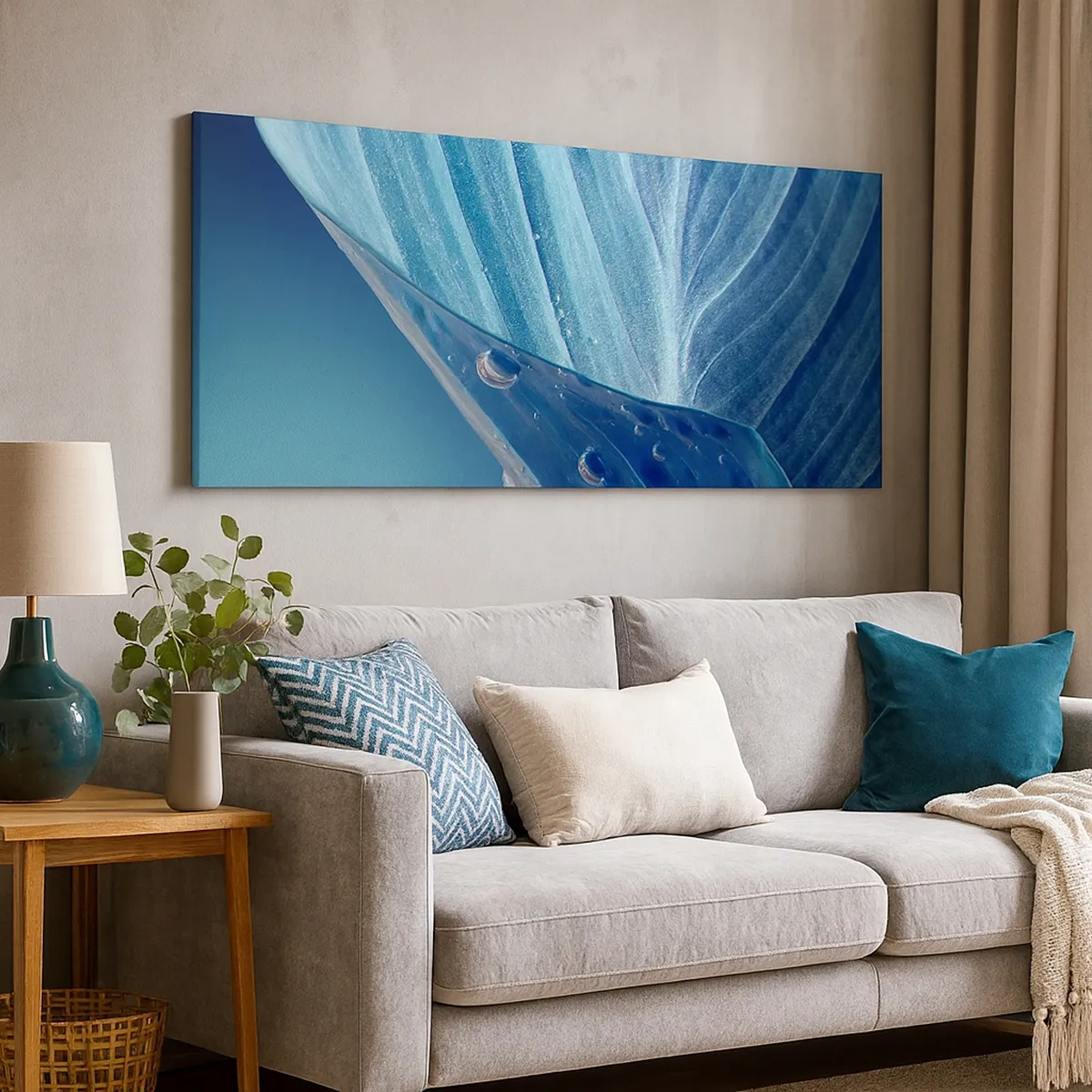 Cuadro sobre lienzo - Impresión de Imagen - Gotas ocultas de azul - 30x30 cm