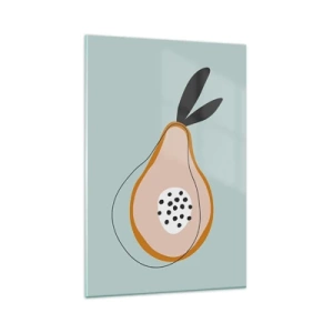 Cuadro sobre vidrio - Impresiones sobre Vidrio - Pera abstracta sobre un fondo claro - 80x120cm - El interior de la naturaleza - Decoración de pared moderna para salón y dormitorio ARTTOR