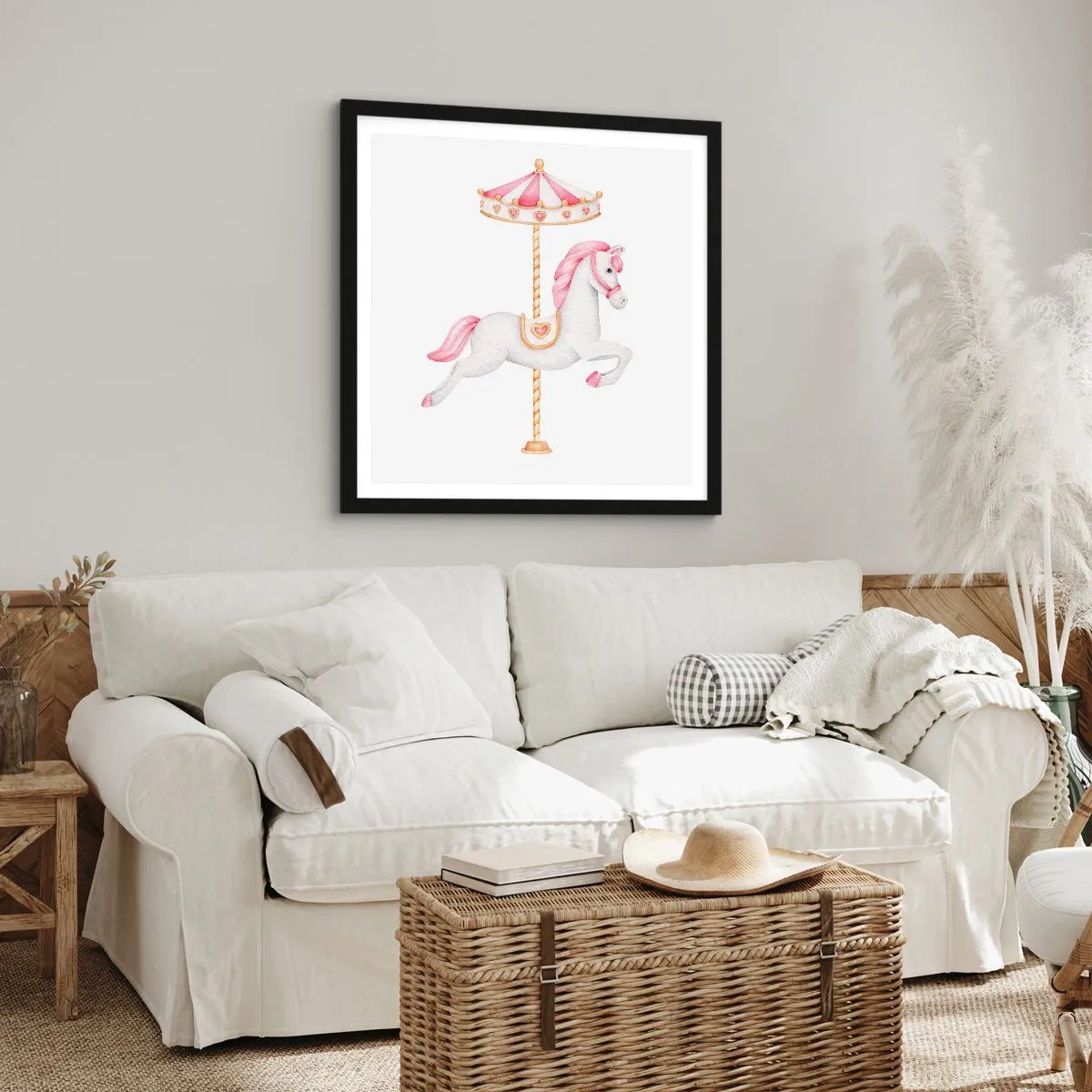 Póster en marco negro - Partió al galope - 50x50 cm