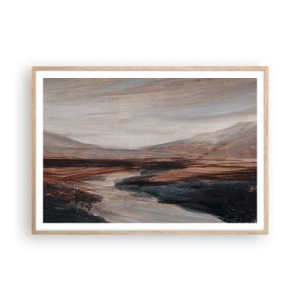 Póster en marco roble claro -  Valle apacible - 100x70 cm