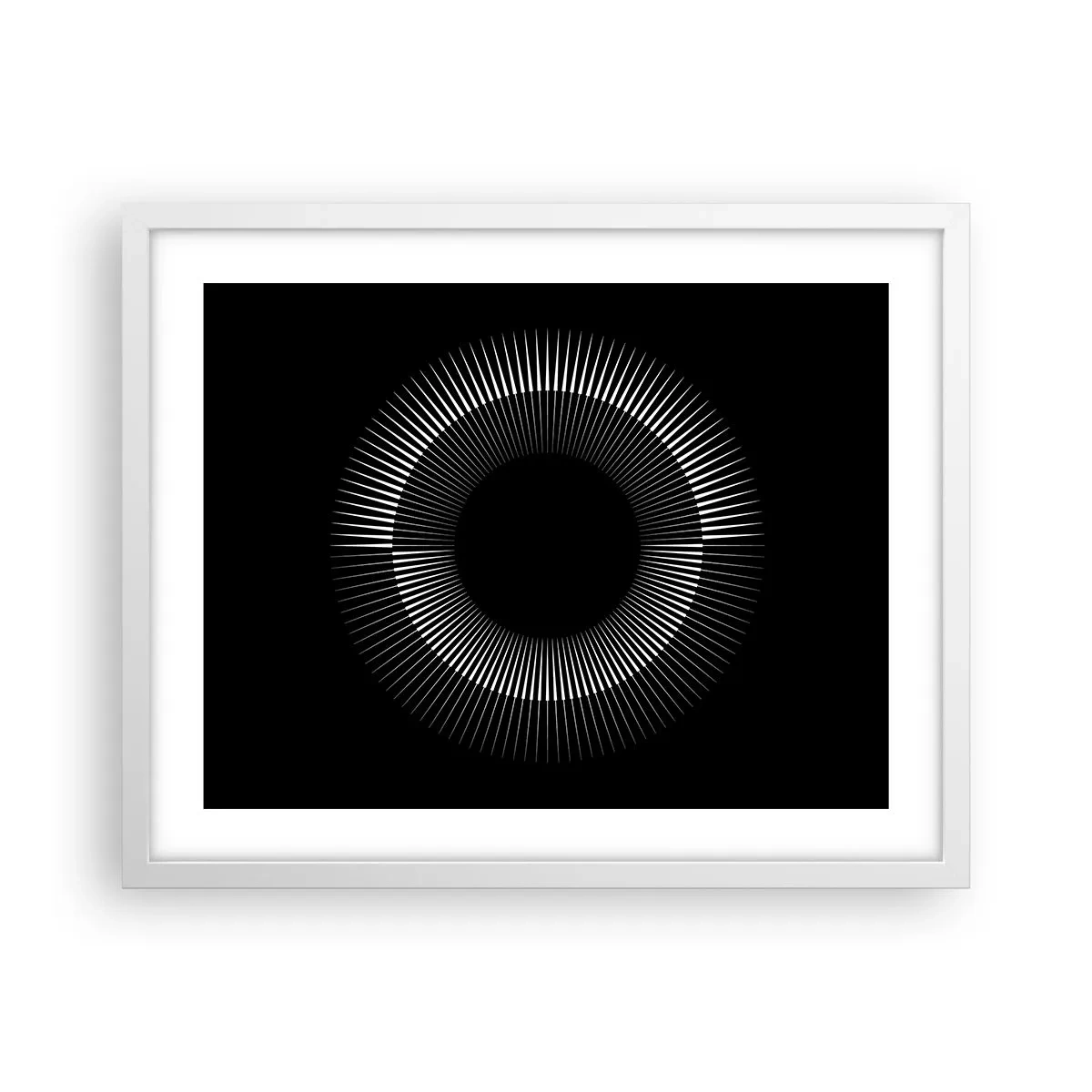 Póster en marco blanco - Sol negro - 50x40 cm