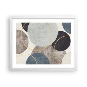 Póster en marco blanco - Círculo tras círculo - 50x40 cm
