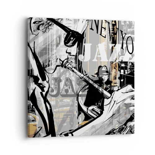 Cuadro sobre lienzo - Impresión de Imagen - Al ritmo de Nueva York - 40x40 cm
