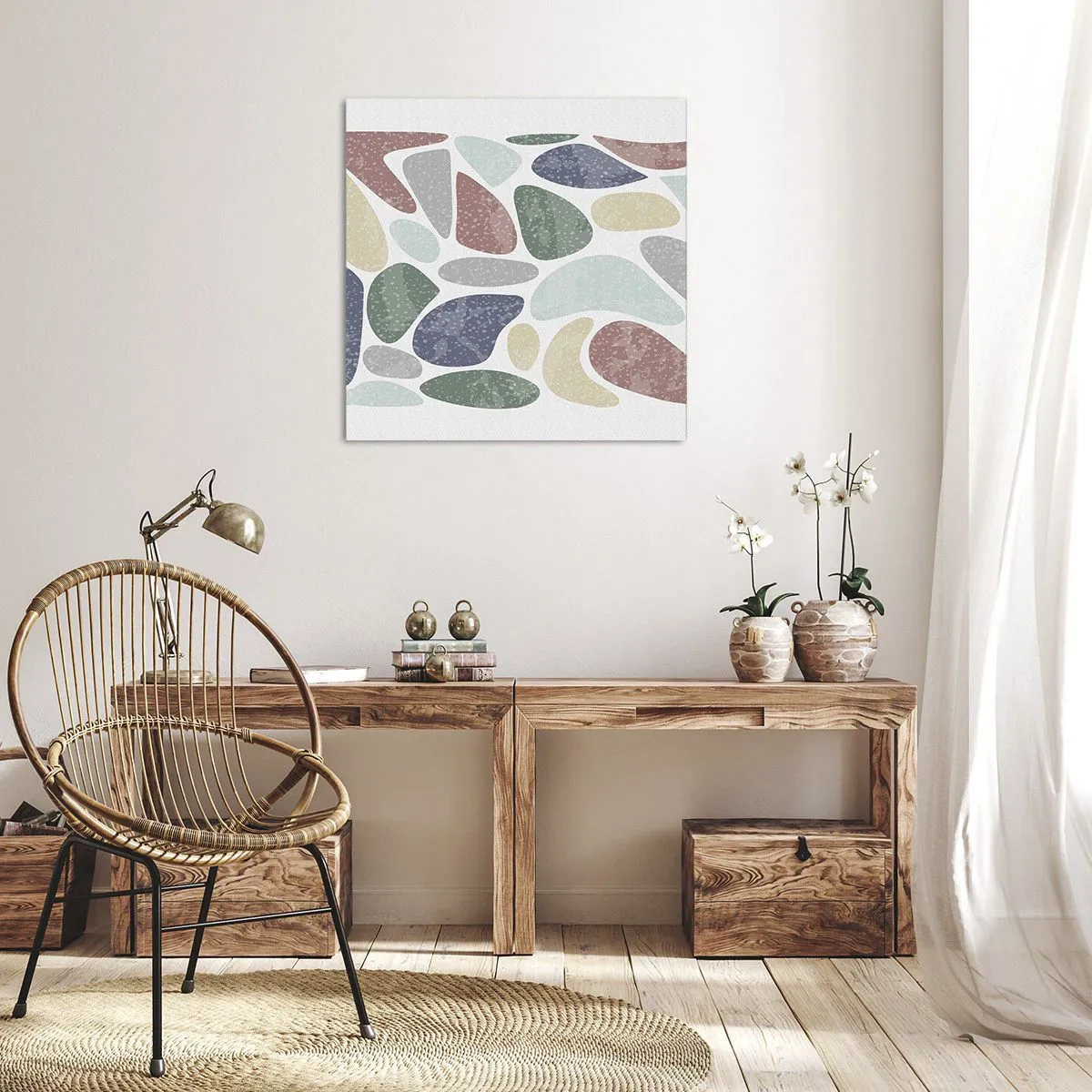 Cuadro sobre lienzo - Impresión de Imagen - Mosaico de colores empolvados - 40x40 cm