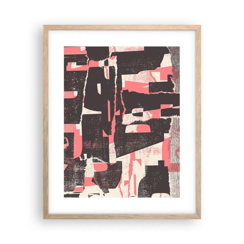 Póster en marco roble claro - Todo el ajetreo - 40x50 cm