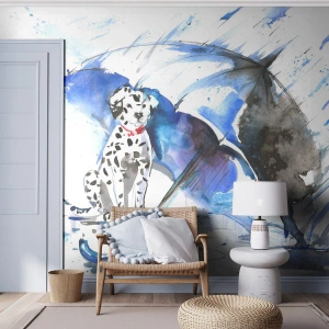 Fotomural Autadhesivo Deluxe Sticker - Para eso está un amigo - Abstracción, Perro, Lluvia - 100x70 cm
