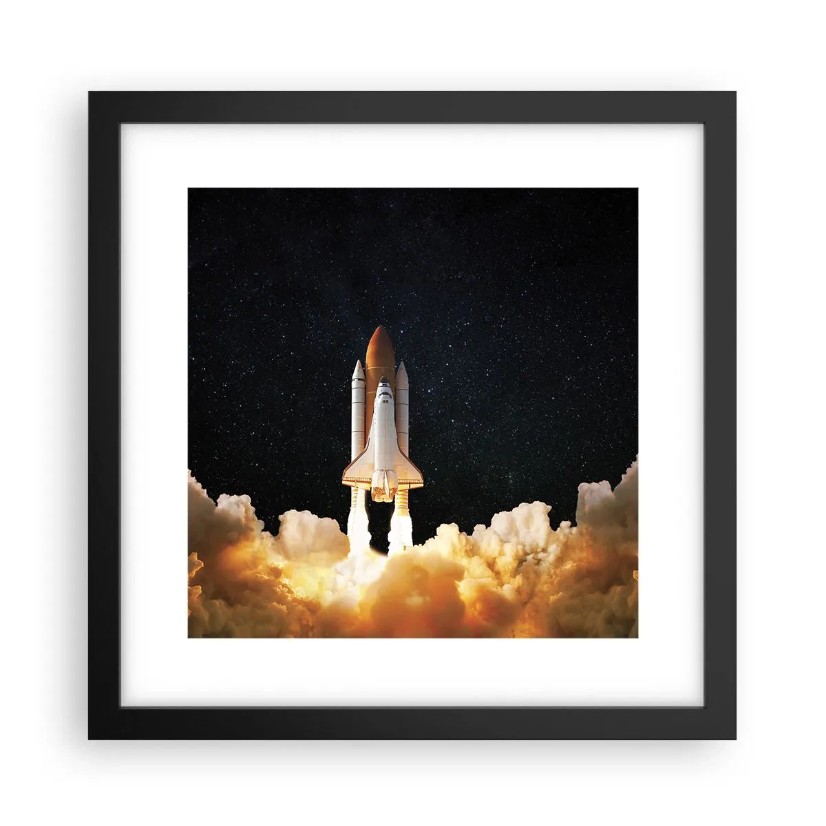 Póster en marco negro - ¡Ad astra! - 30x30 cm