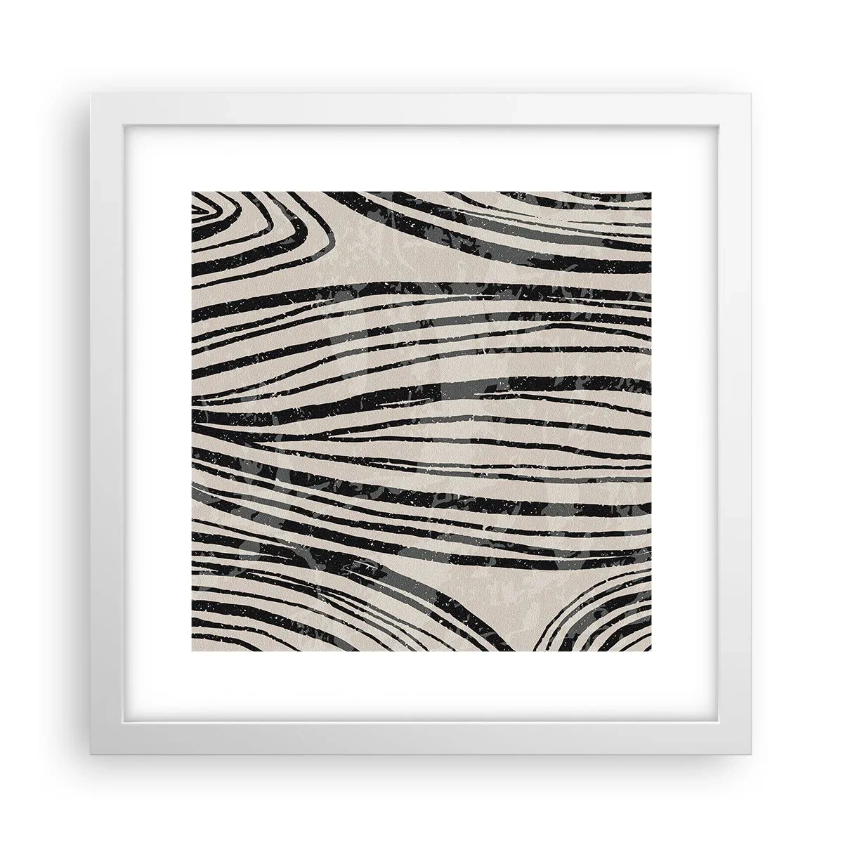 Póster en marco blanco - Salpicadura de líneas - 30x30 cm