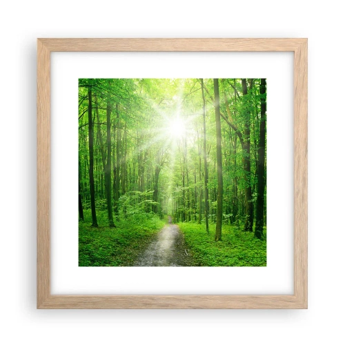 Póster en marco roble claro - Catedral verde - 30x30 cm