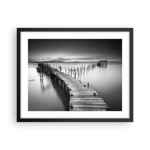 Póster en marco negro - La calma de una orilla olvidada - 50x40 cm