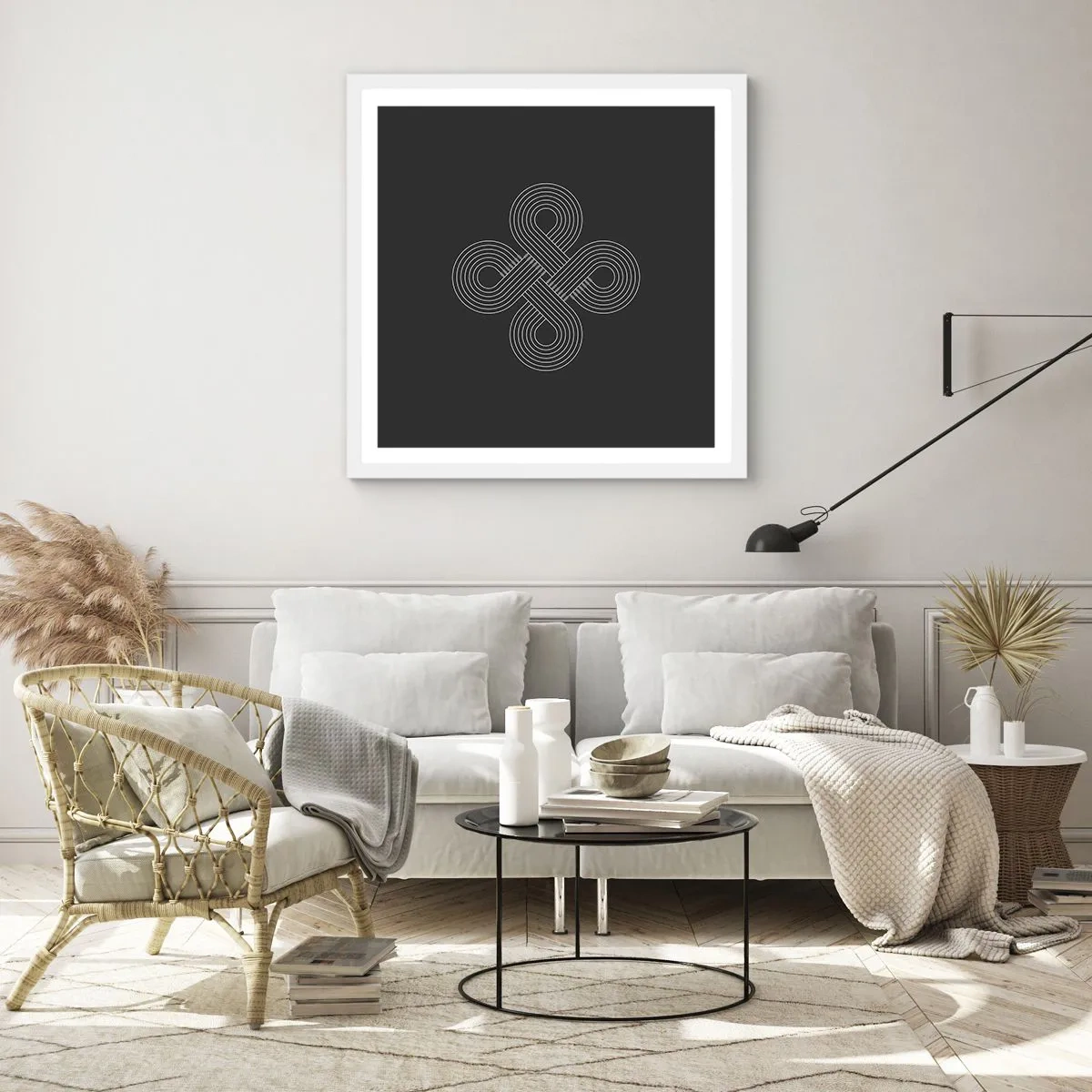 Póster en marco blanco - El espíritu celta - 60x60 cm