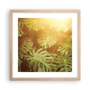Póster en marco roble claro - Hacia el verdor... - 40x40 cm