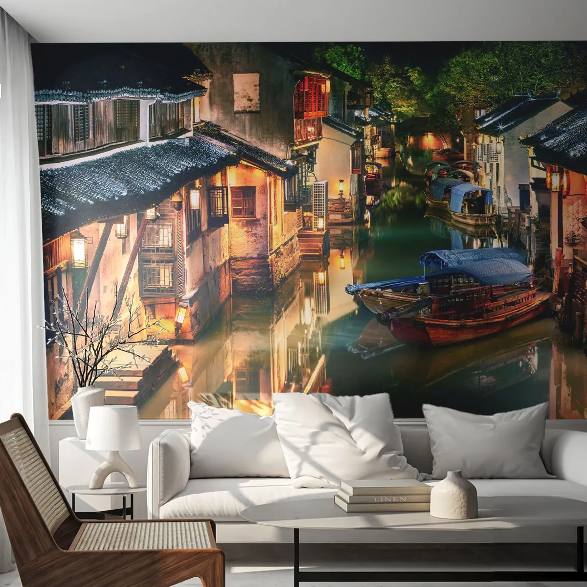 Fotomural Premium Canvas - Noche en una calle china - Paisaje, Ciudad, Asia - 250x175 cm