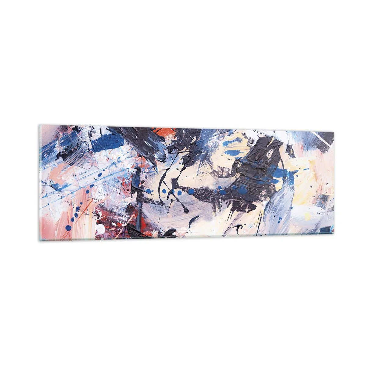 Cuadro sobre vidrio - Impresiones sobre Vidrio - Danza loca de la abstracción - 90x30 cm
