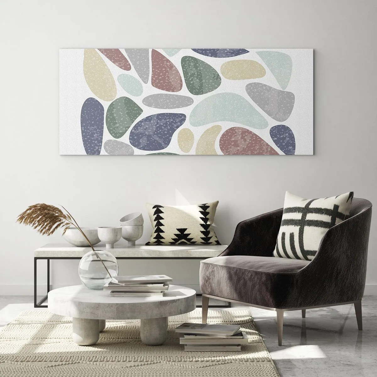 Cuadro sobre vidrio - Impresiones sobre Vidrio - Mosaico de colores empolvados - 100x40 cm
