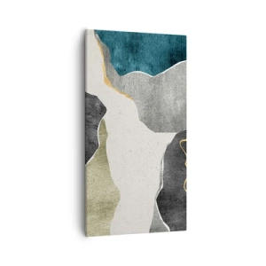 Cuadro sobre lienzo - Impresión de Imagen - Composición en mosaico con una hebra de oro - 55x100 cm