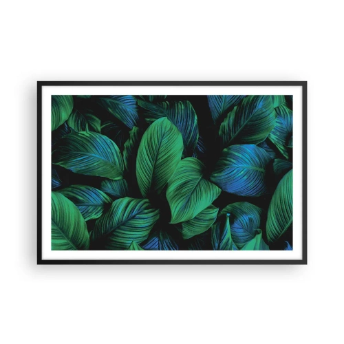 Póster en marco negro - En la multitud verde - 91x61 cm