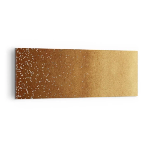 Cuadro sobre lienzo - Impresión de Imagen - Un degradado dorado con brillo sutil y adornos. - 140x50cm - Nacimiento de la luz - Decoración de pared moderna para salón y dormitorio ARTTOR