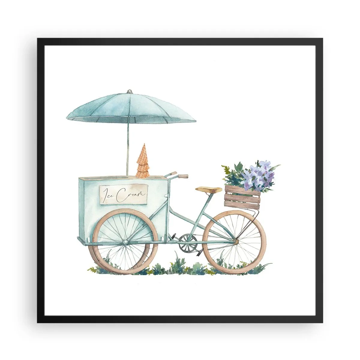 Póster en marco negro - Dulce recuerdo del verano - 60x60 cm