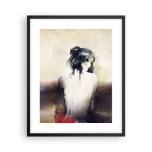 Póster en marco negro - Líneas suaves, formas ovaladas - 40x50 cm