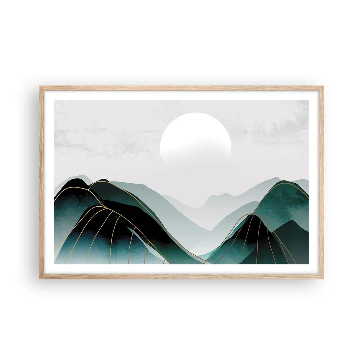 Póster en marco roble claro - Con toda la majestuosidad - 91x61 cm