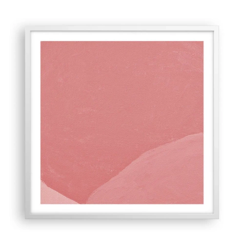 Póster en marco blanco - Composición orgánica en rosa - 60x60 cm