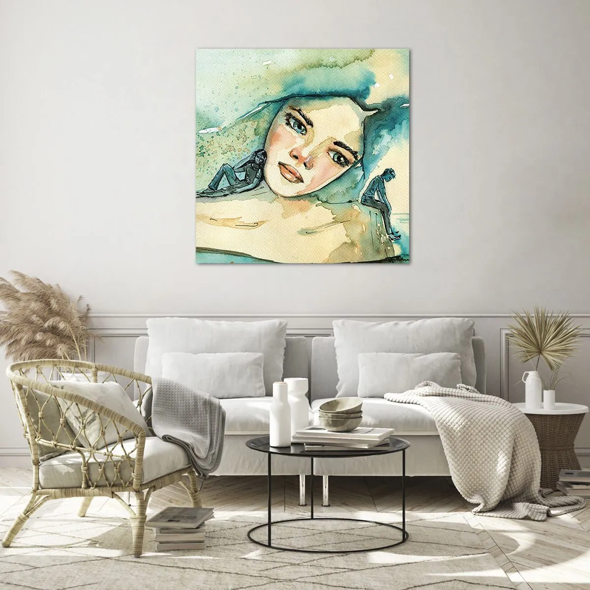Cuadro sobre vidrio - Impresiones sobre Vidrio - ¿Soy azul? - 70x70 cm