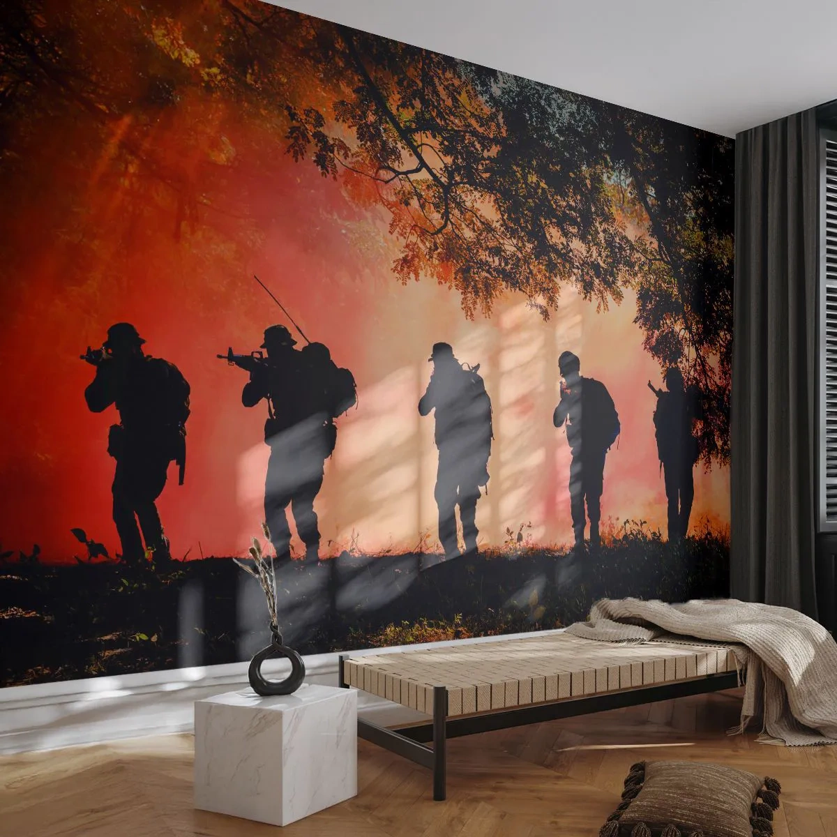 Fotomural Premium Canvas - ...Todo para uno. - Soldado, Arma, Rifle - 500x350 cm