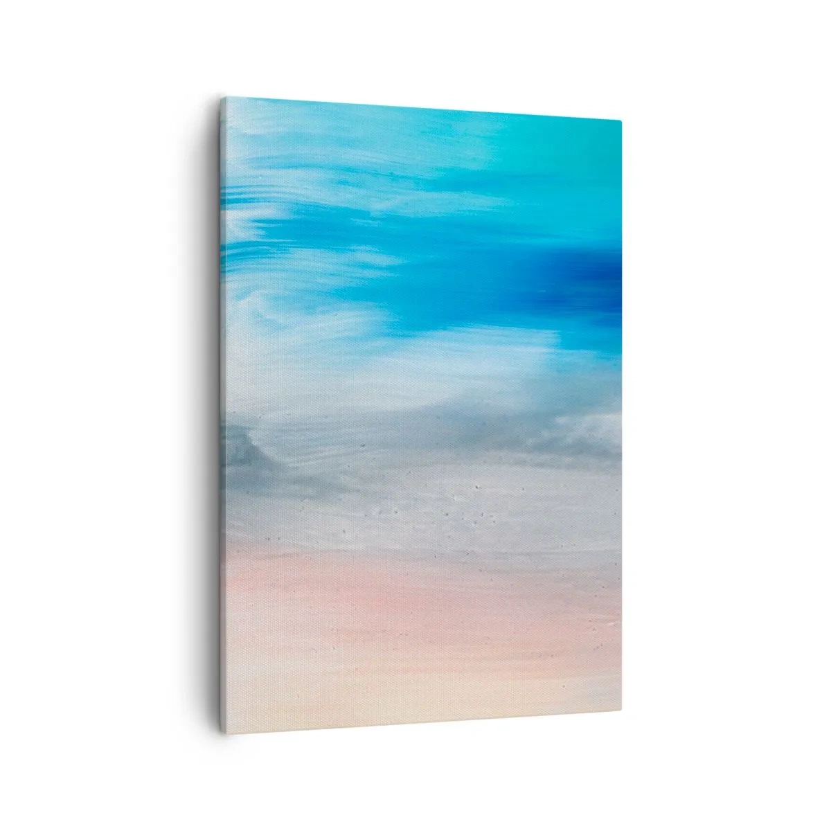 Cuadro sobre lienzo - Impresión de Imagen - Pinceladas abstractas en tonos azules y rosas - 50x70cm - Elementos: aire - Decoración de pared moderna para salón y dormitorio ARTTOR