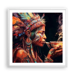 Póster en marco blanco - Un ritual mágico - 60x60 cm