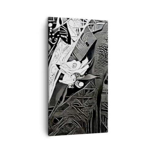 Cuadro sobre lienzo - Impresión de Imagen - Solo un hombre aparentemente gris - 45x80 cm