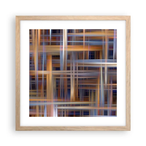 Póster en marco roble claro - Tejido de luz - 40x40 cm