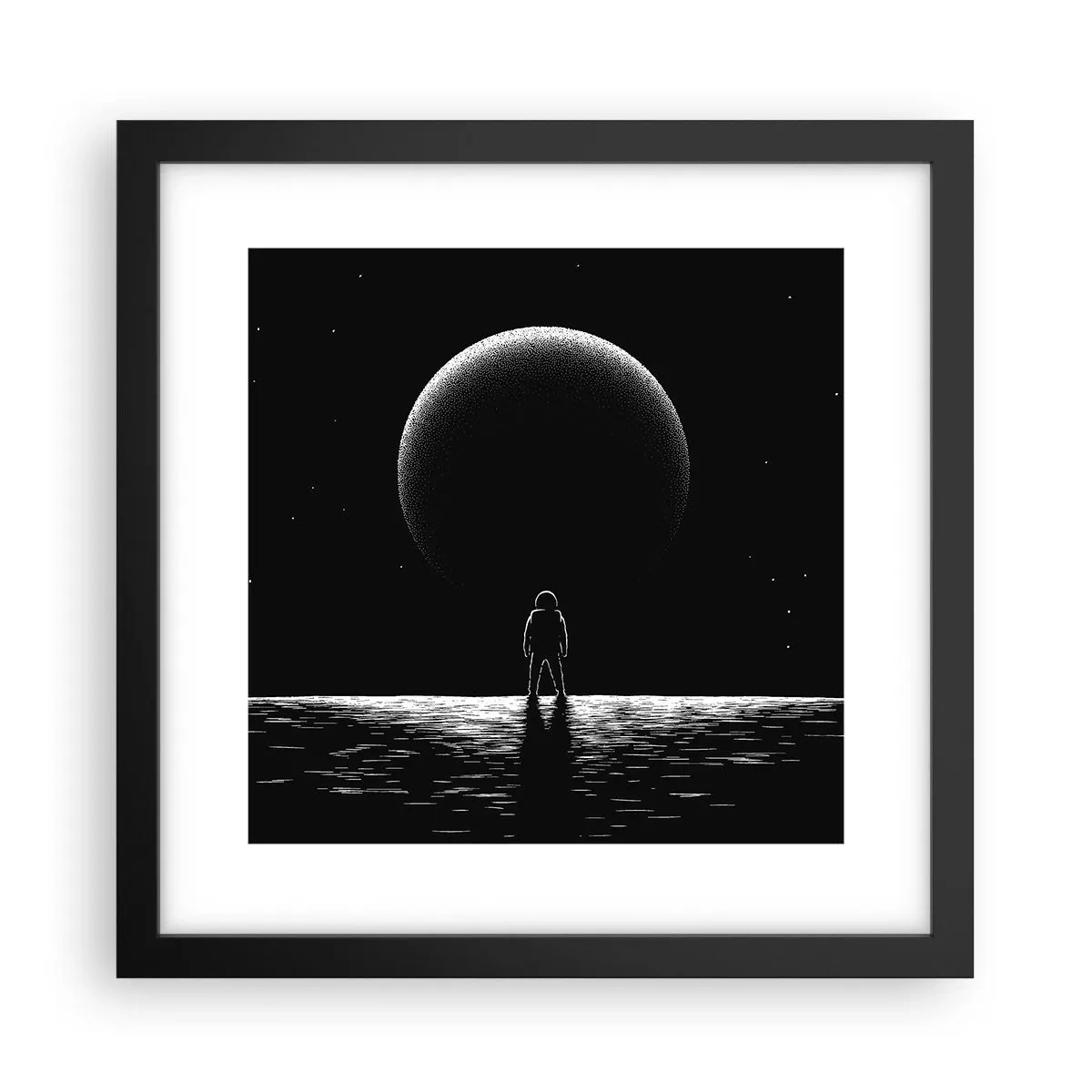 Póster en marco negro - Cara a cara - 30x30 cm
