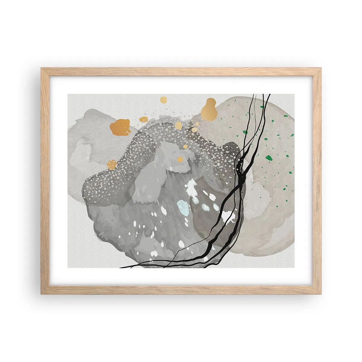 Póster en marco roble claro - Composición orgánica - 50x40 cm