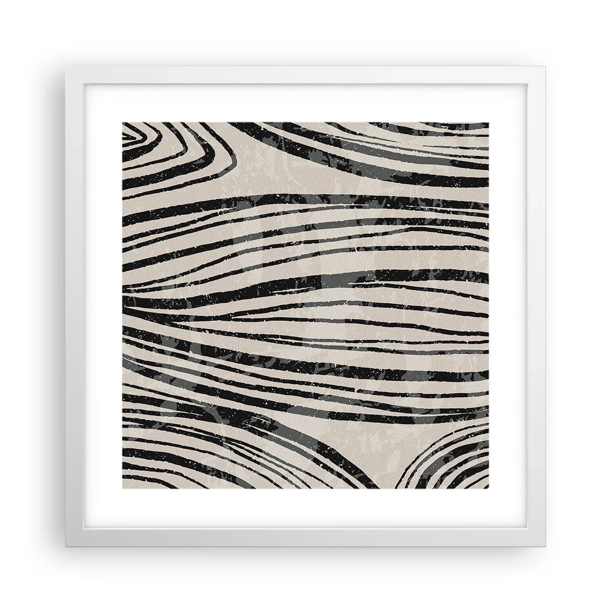 Póster en marco blanco - Salpicadura de líneas - 40x40 cm