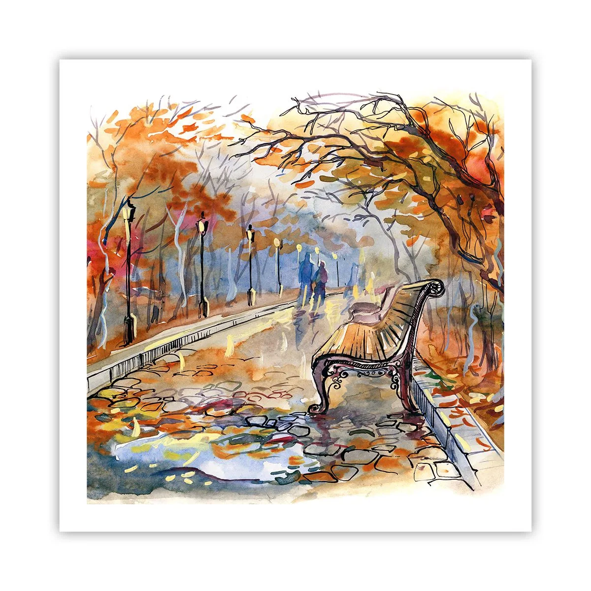 Póster - Caminemos juntos hacia el otoño - 60x60 cm