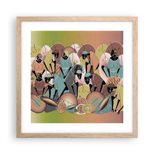 Póster en marco roble claro - Se avecina una gran celebración - 40x40 cm