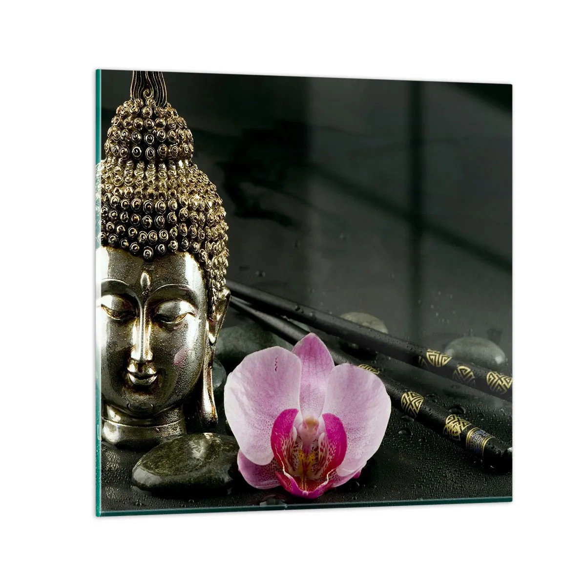 Cuadro sobre vidrio - Impresiones sobre Vidrio - La armonía de la sabiduría y la belleza - 50x50 cm