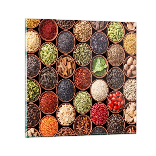 Cuadro sobre vidrio - Impresiones sobre Vidrio - Todos los sabores del mundo - 60x60 cm