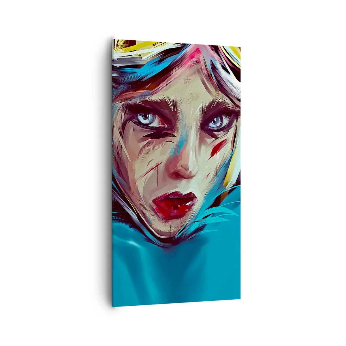 Cuadro sobre lienzo - Impresión de Imagen - Guerrera colorida - 65x120 cm