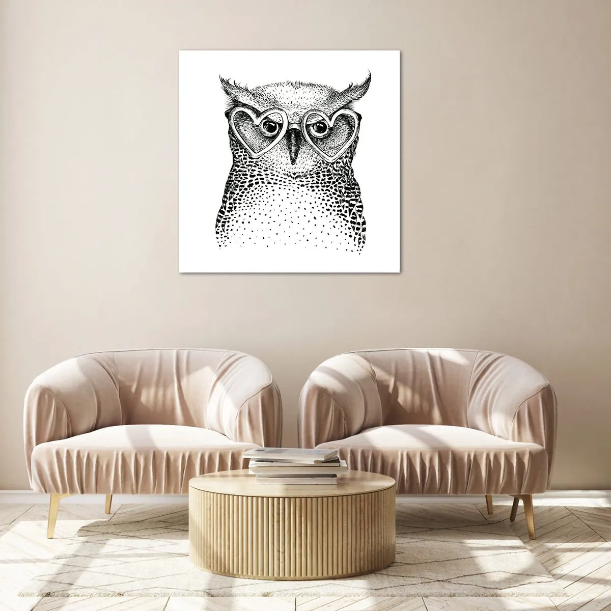 Cuadro sobre vidrio - Impresiones sobre Vidrio - Con sabiduría y amor - 30x30 cm