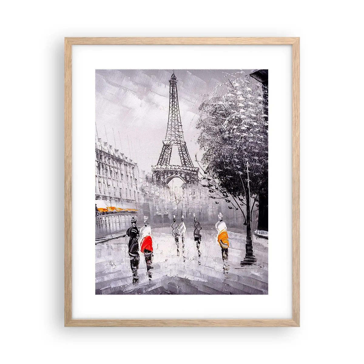 Póster en marco roble claro - Un paseo parisino - 40x50 cm