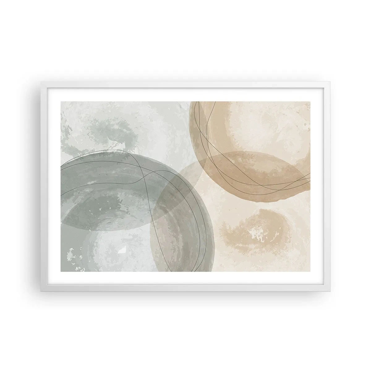 Póster en marco blanco - Mundos que se entrecruzan - 70x50 cm