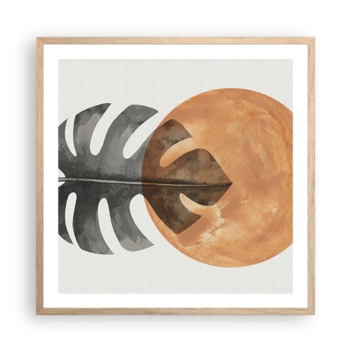 Póster en marco roble claro - Siempre el sol - 60x60 cm