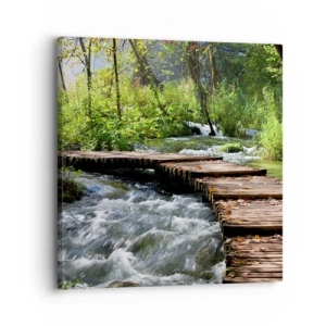 Cuadro sobre lienzo - Impresión de Imagen - Sobre una cascada de espuma - 30x30 cm