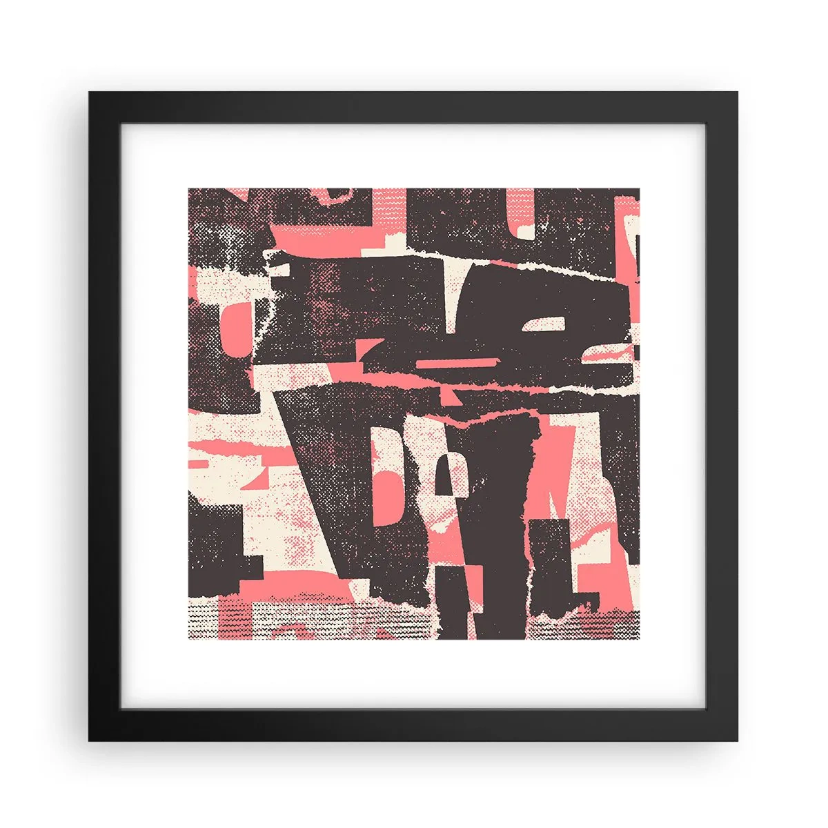 Póster en marco negro - Todo el ajetreo - 30x30 cm