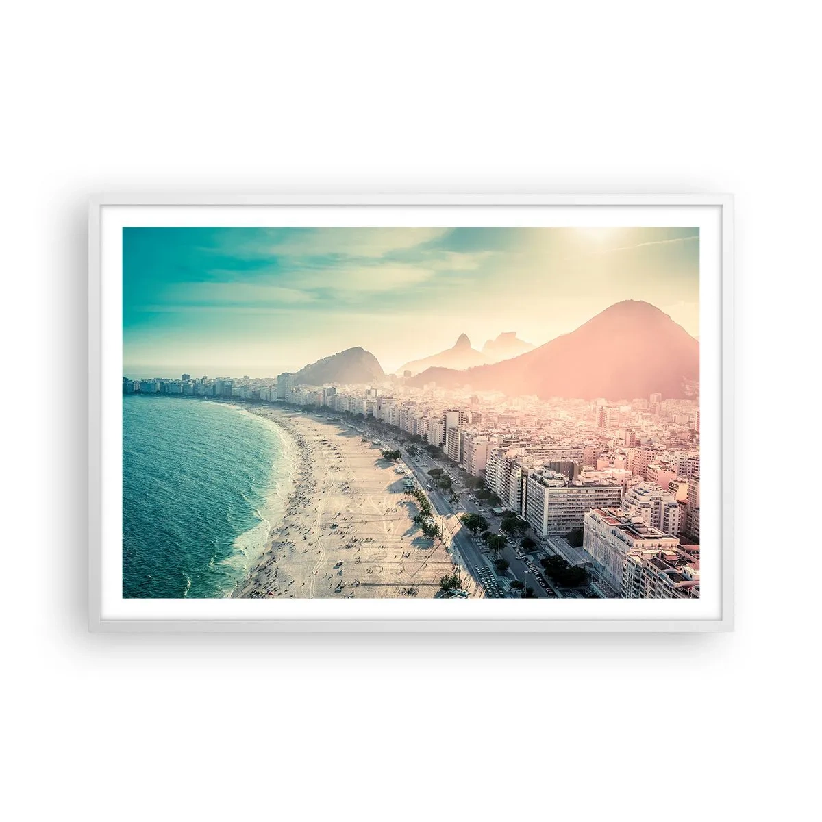 Póster en marco blanco - Vacaciones perpetuas en Río - 91x61 cm