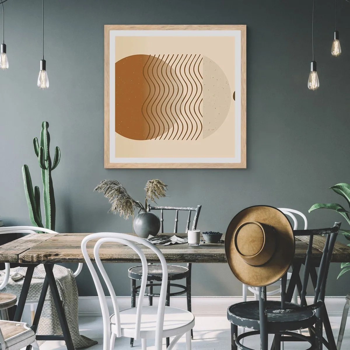 Póster en marco roble claro - Sobre el origen de las figuras geométricas - 60x60 cm