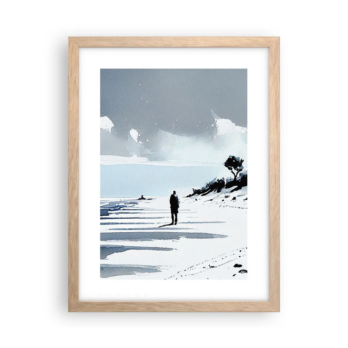 Póster en marco roble claro - Solo conmigo mismo - 30x40 cm