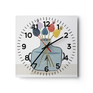 Reloj de pared - Reloj de vidrio - Como una semilla de amapola - 40x40 cm